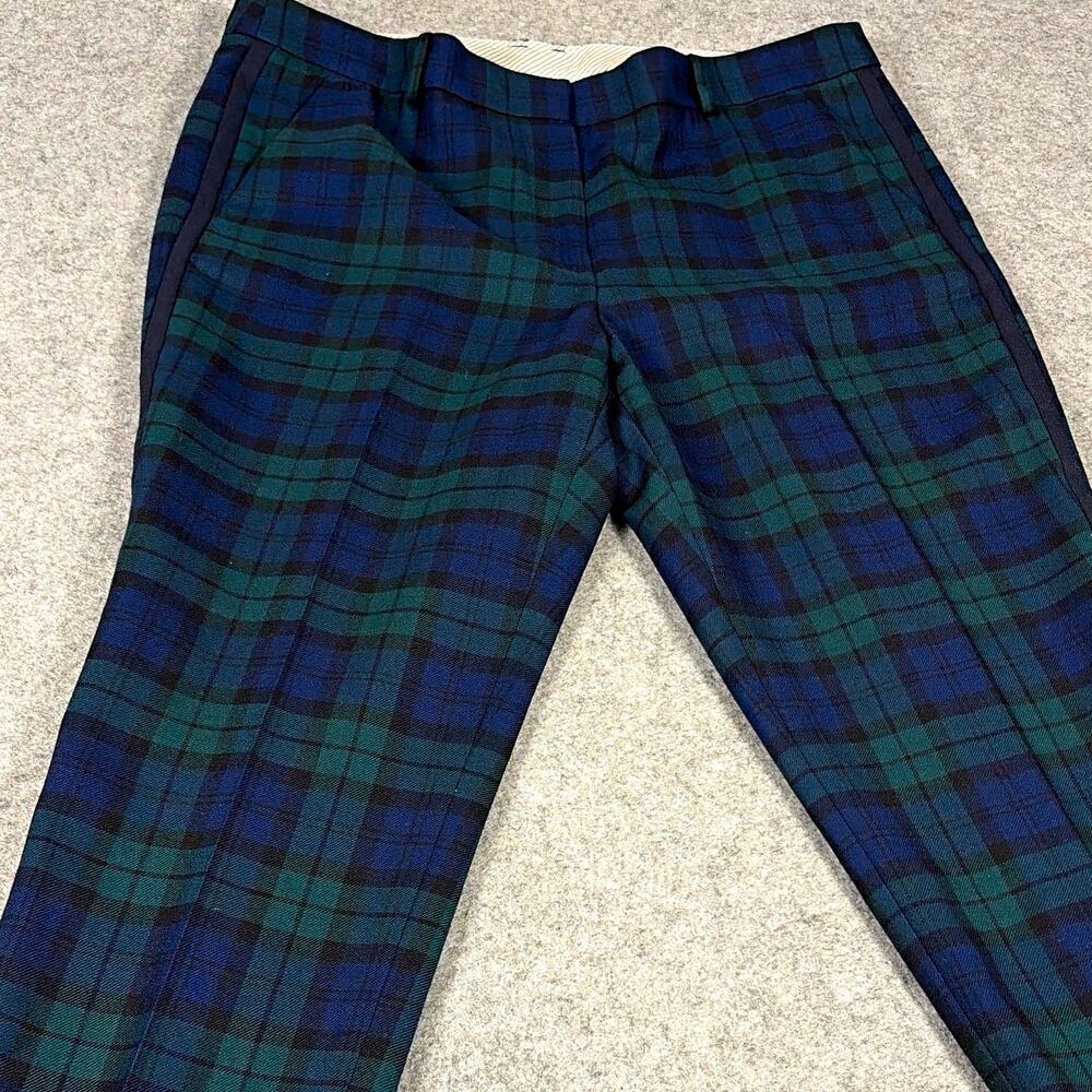 Brooks Brothers Plaid Wool straight leg tartan pants 12 preppy academic